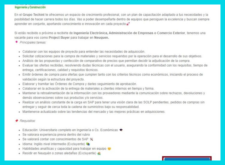 ¿Cómo puedo buscar y postularme a las vacantes disponibles en Grupo Techint?